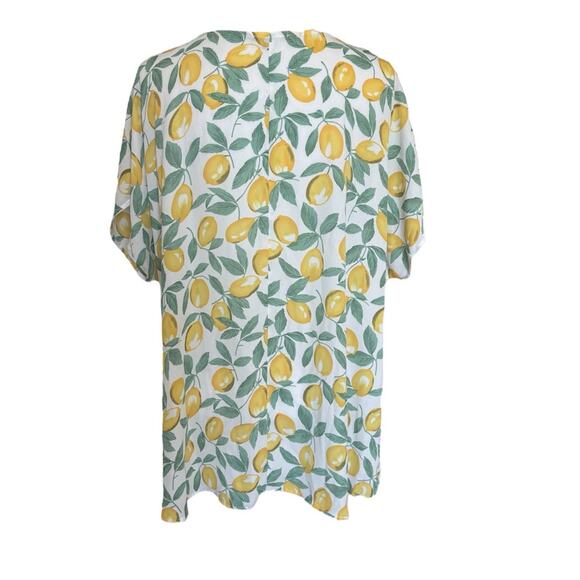 West Kei Lemon Print Sheer Tie Blouse Size XXL - Picture 2 of 4